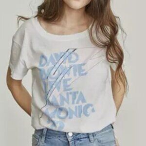 Elizabeth & James David Bowie Vintage Distressed Graphic  Concert Tee